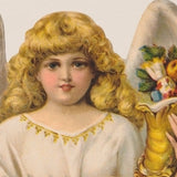 Embossed Die Cut Christmas Card, Pink Angel