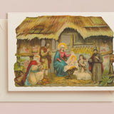 Embossed Die Cut Christmas Card, Nativity