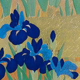 Gold Foil Blue Irises Greeting Card