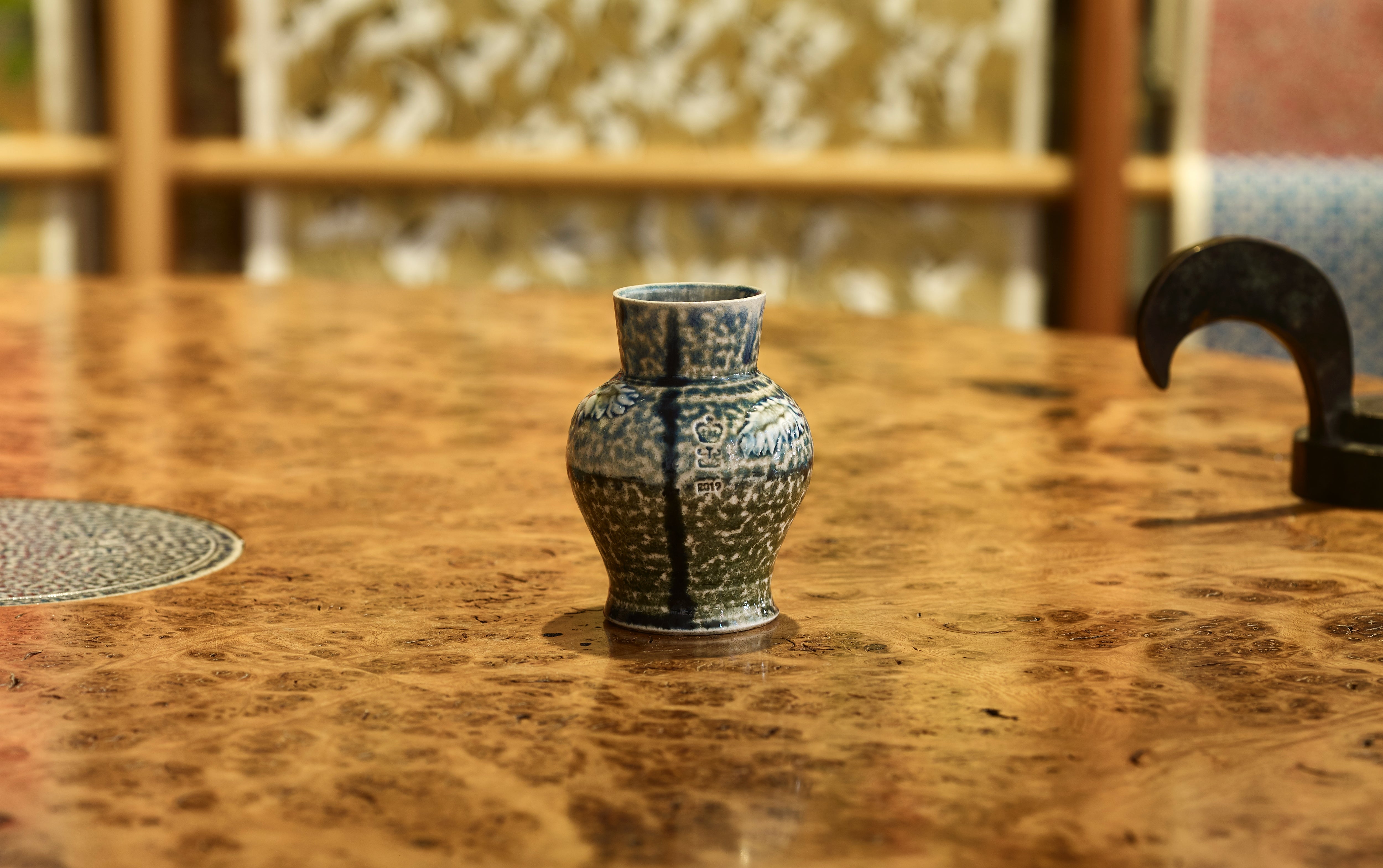 Steve Harrison Ceramic Vase, No.23 Yellow and Blue Stoneware