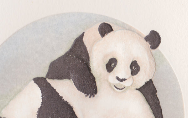 Hand engraved Panda Babies Greeting Card