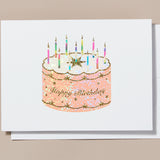 Happy Birthday Cake Foiled Greeting Card