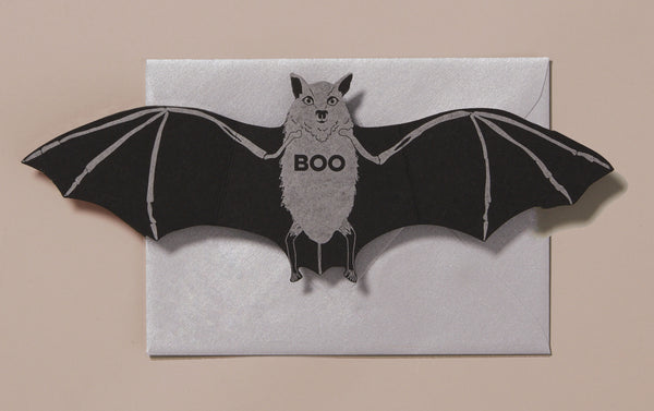 "Boo" Surprise Halloween Bat Greeting Card