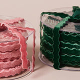 Premium Decorative Velvet Scalloped Ribbon, 20m roll