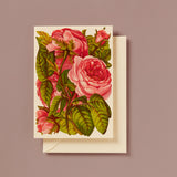 Embossed Die Cut Pink Roses Greeting Card