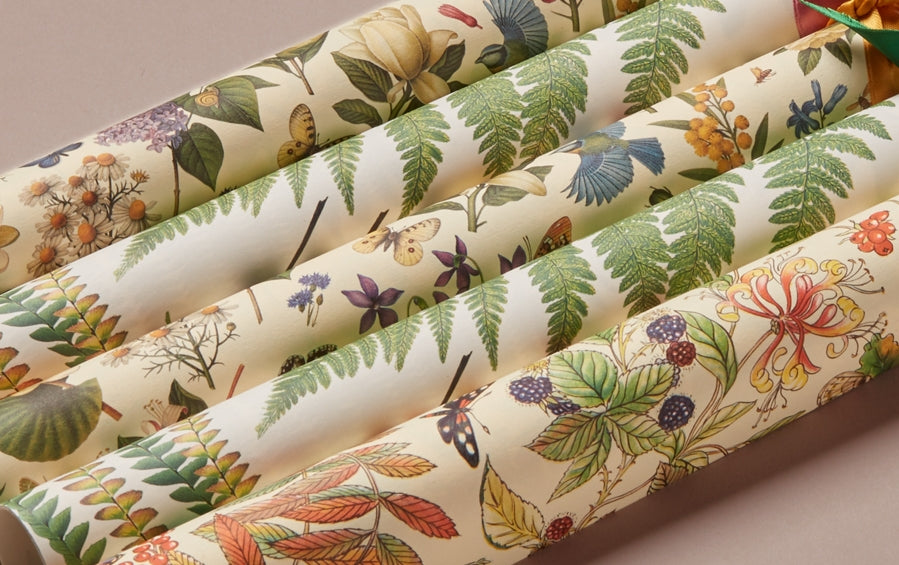 Assorted Botanical Print Wrapping Papers