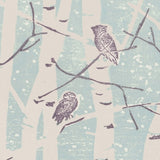Woodblock Printed Winter Trees Scene Card