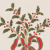 Engraved Holly and Ribbon Christmas Card