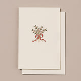 Engraved Holly and Ribbon Christmas Card