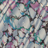 Hand Marbled Paper Sheet, Mauve Jewel Ripple