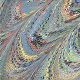 Hand Marbled Paper Sheet, Rainbow