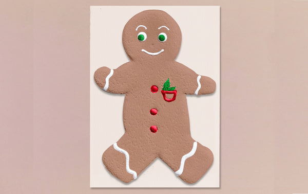 Engraved Ginger Bread Man Christmas Card