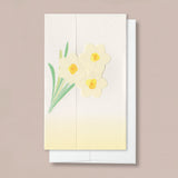 Japanese Folded Greeting Card, Daffodil