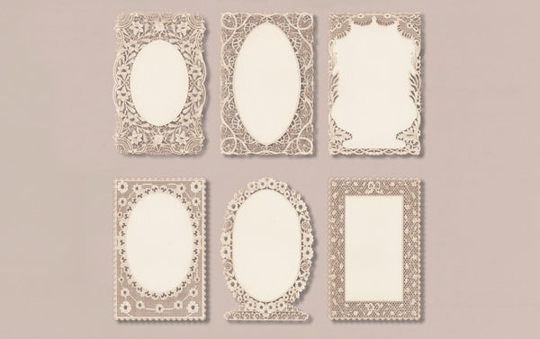 Set of 6 Lace Postcards and matching envelopes, No. 3
