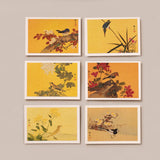 Set of 6 Gold Foiled Bird Cards