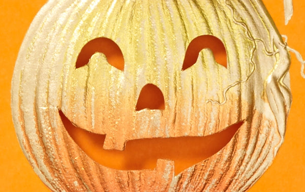 Engraved Jack-o'-lantern Halloween Greeting Card