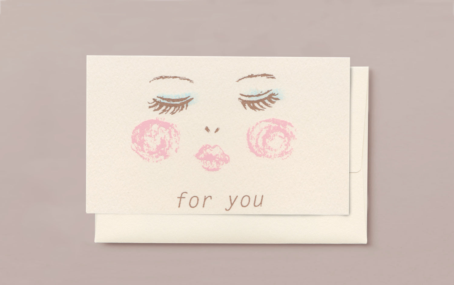 Silk Screen Printed Mini Greeting Card, For You