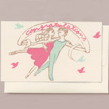 Silk Screen Printed Mini Greeting Card, Congratulations on Ice