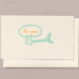 Silk Screen Printed Mini Greeting Card, Birthday Cat