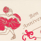 Silk Screen Printed Mini Greeting Card, Bon Anniversaire