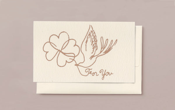 Silk Screen Printed Mini Greeting Card, For You Doves