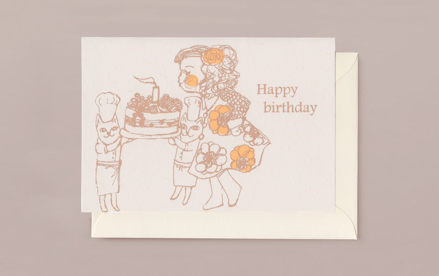 Silk Screen Printed Greeting Card, Birthday Bakers