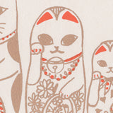 Silk Screen Printed Greeting Card, Manaki-neko