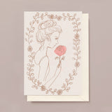 Silk Screen Printed Greeting Card, Beauty Rose