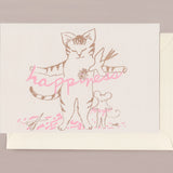 Silk Screen Printed Greeting Card, Happiness For You
