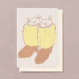 Silk Screen Printed Greeting Card, Puss in Boots