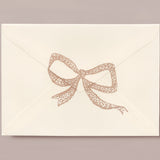 Silk Screen Printed Greeting Card, Flower and Ribbon