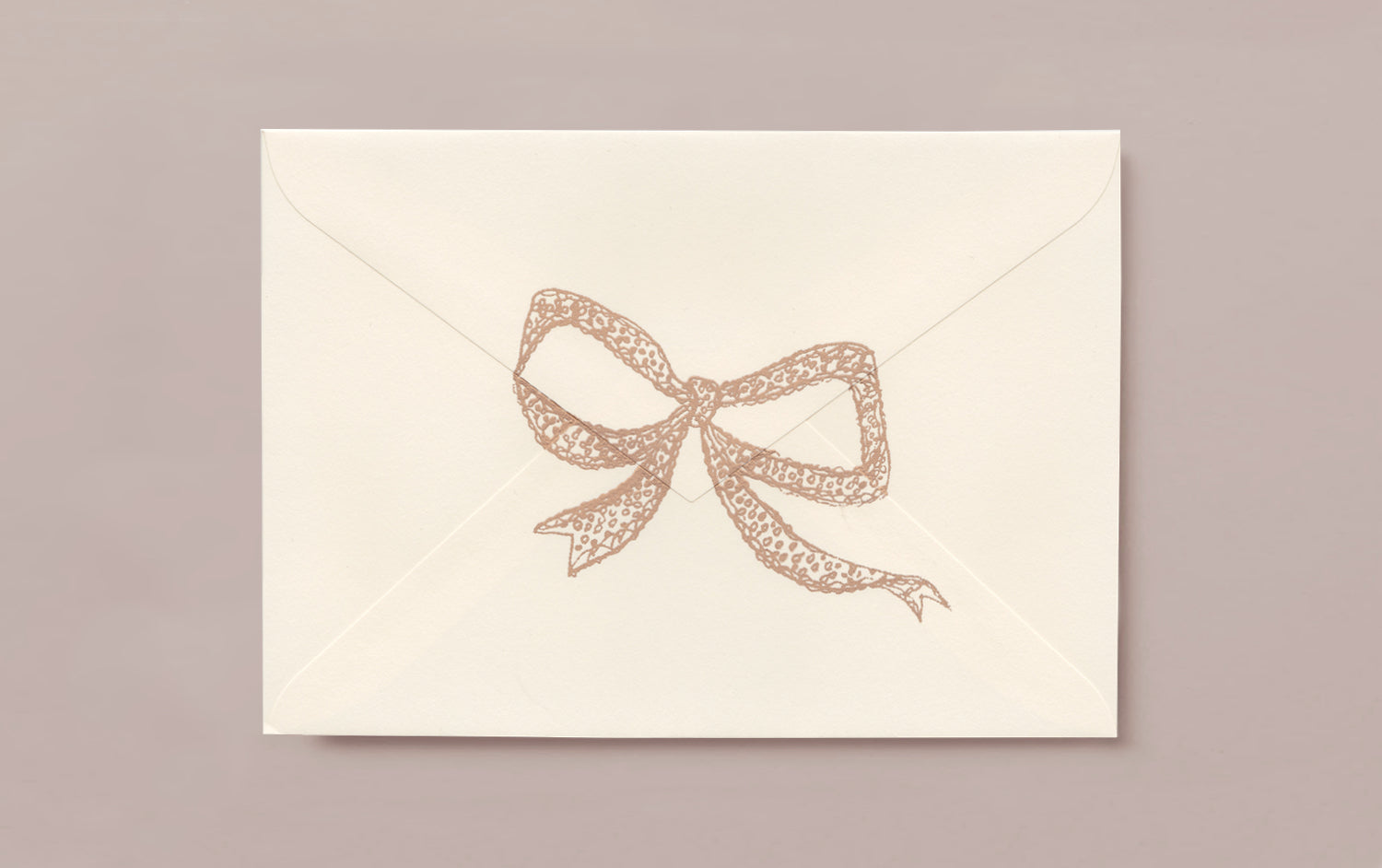 Silk Screen Printed Greeting Card, Flower and Ribbon