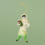 Christmas Ornament, Spun Cotton Girl with Mushroom
