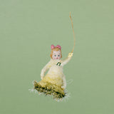 Christmas Ornament, Spun Cotton Snow Baby & Bell