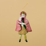 Christmas Ornament, Spun Cotton Little Pink Riding Hood Doll