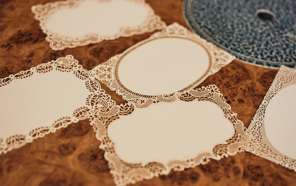 Set of 6 Lace Postcards and matching envelopes, No. 2