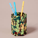 Hexagonal Marbled Pen Pot, Green Tiger Eye