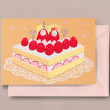 Cake Couple Silk Screen Printed Postcard