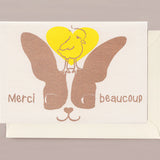 Silk Screen Printed Greeting Card, Merci Beaucoup