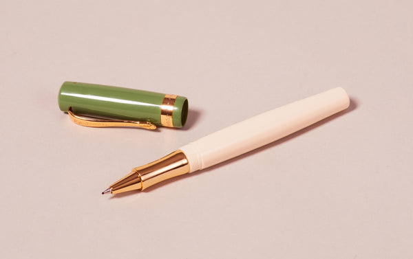 Green and Ivory Kaweco Student 60s Retro Rollerball Pen