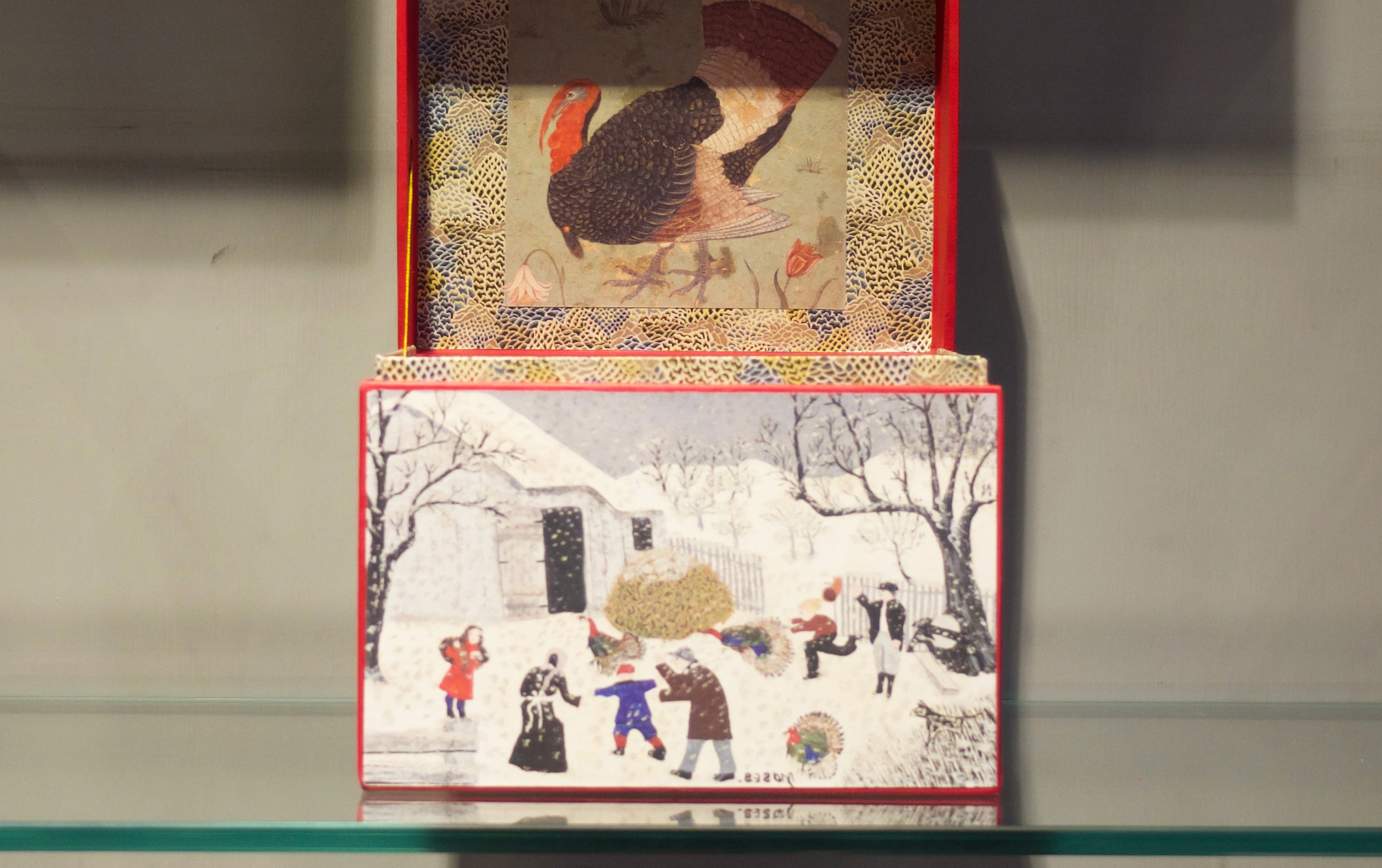 Ann Hepper Decorative Box, Thanksgiving Turkey Grandma Moses