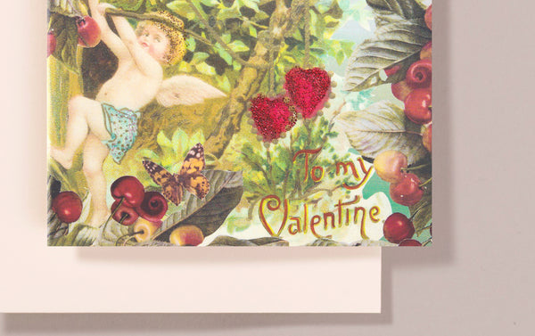 Cherubs on Cherry Tree Greeting Card