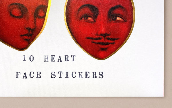 Gold Foiled Heart Face Stickers