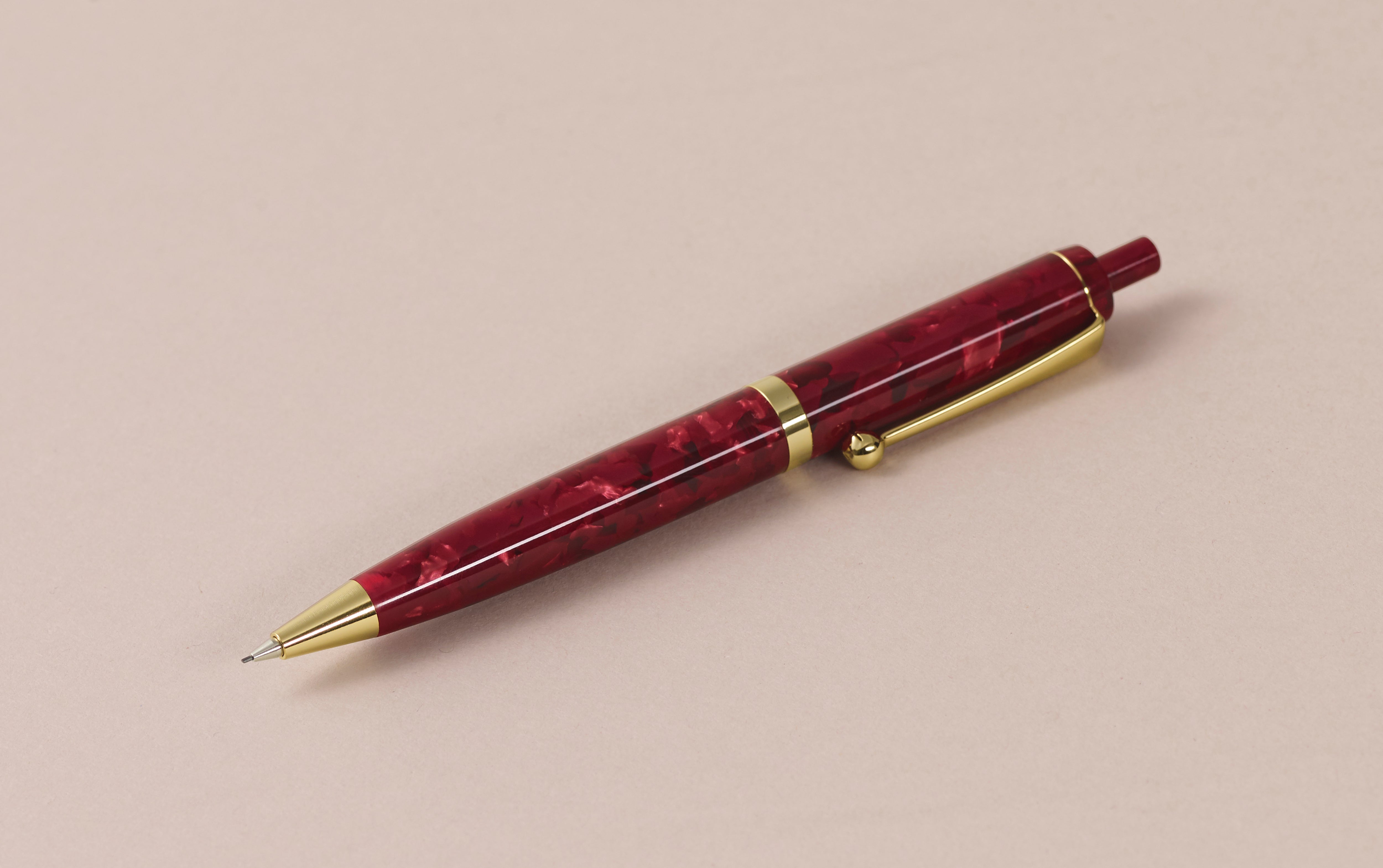 Ohnishi Seisakusho Red Marble Acetate 0.5mm Mechanical Pencil
