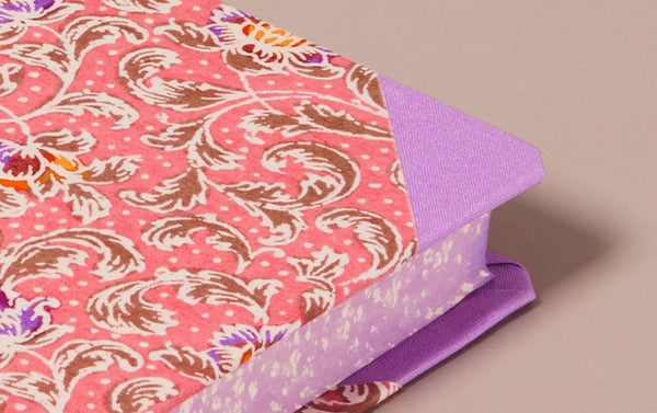 Extra-Thick "Composition Ledger" Floral Notebook, Pink Brocade