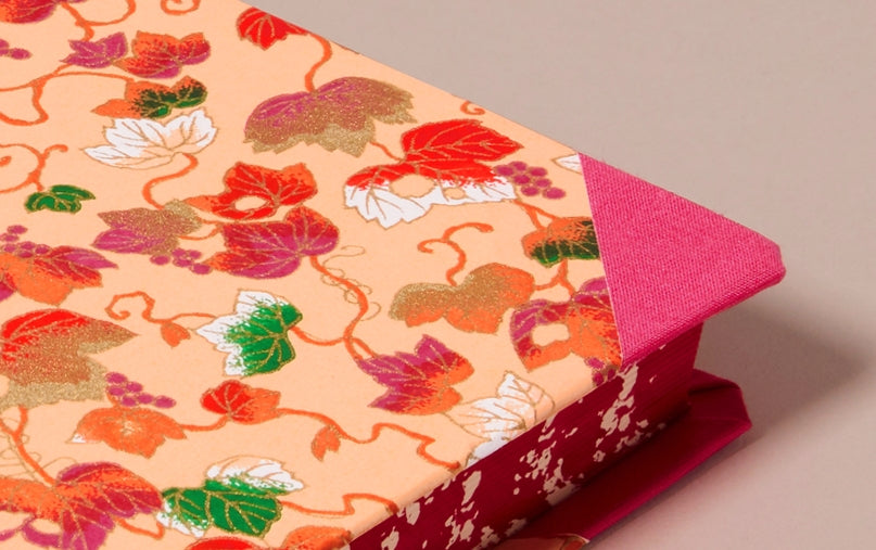 Extra-Thick "Composition Ledger" Floral Notebook, Gold Vine