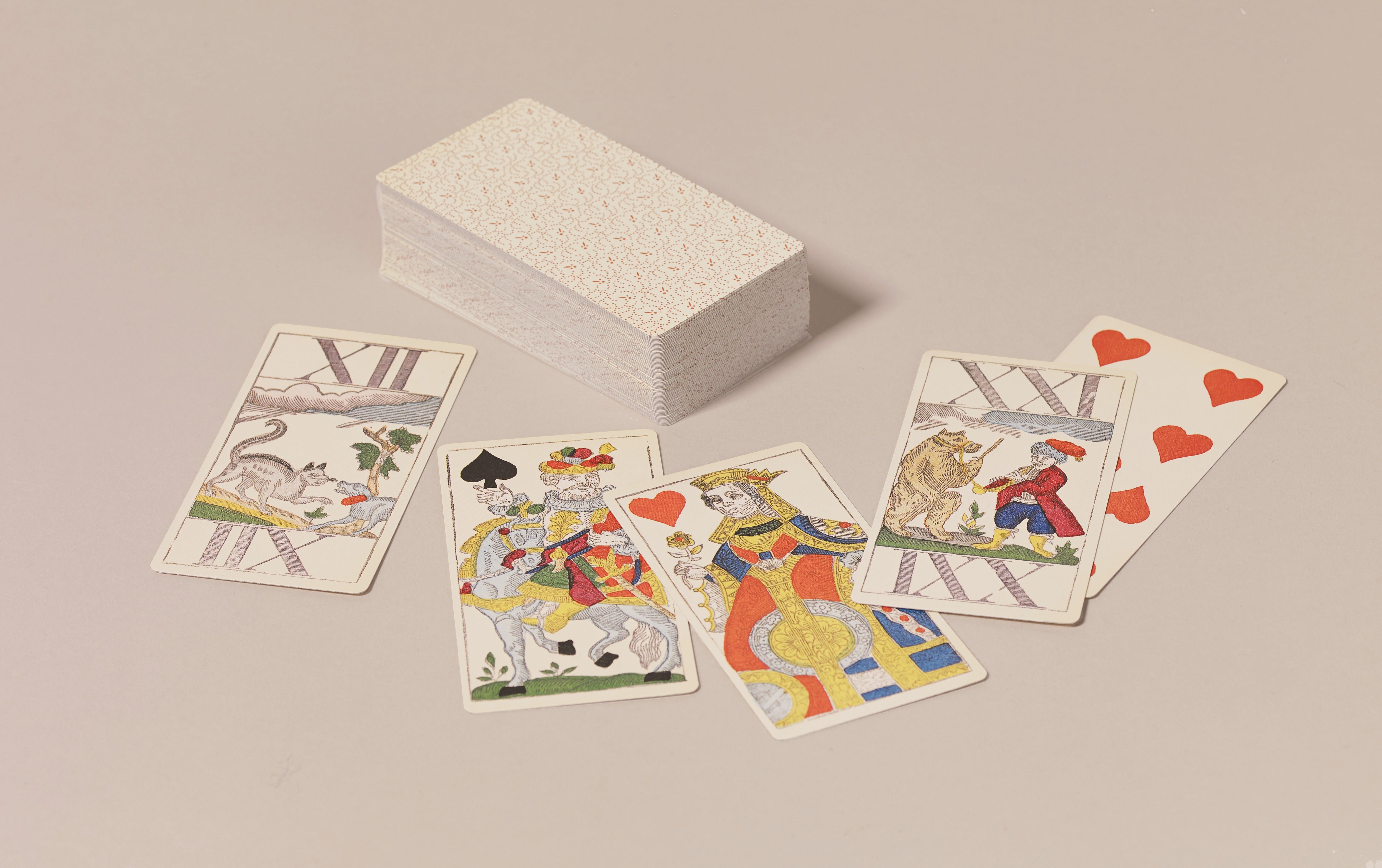 Historical Animal Tarot Playing Cards, Variation on Paris Pattern