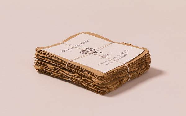 20 Handmade Olive Brown Paper Cards