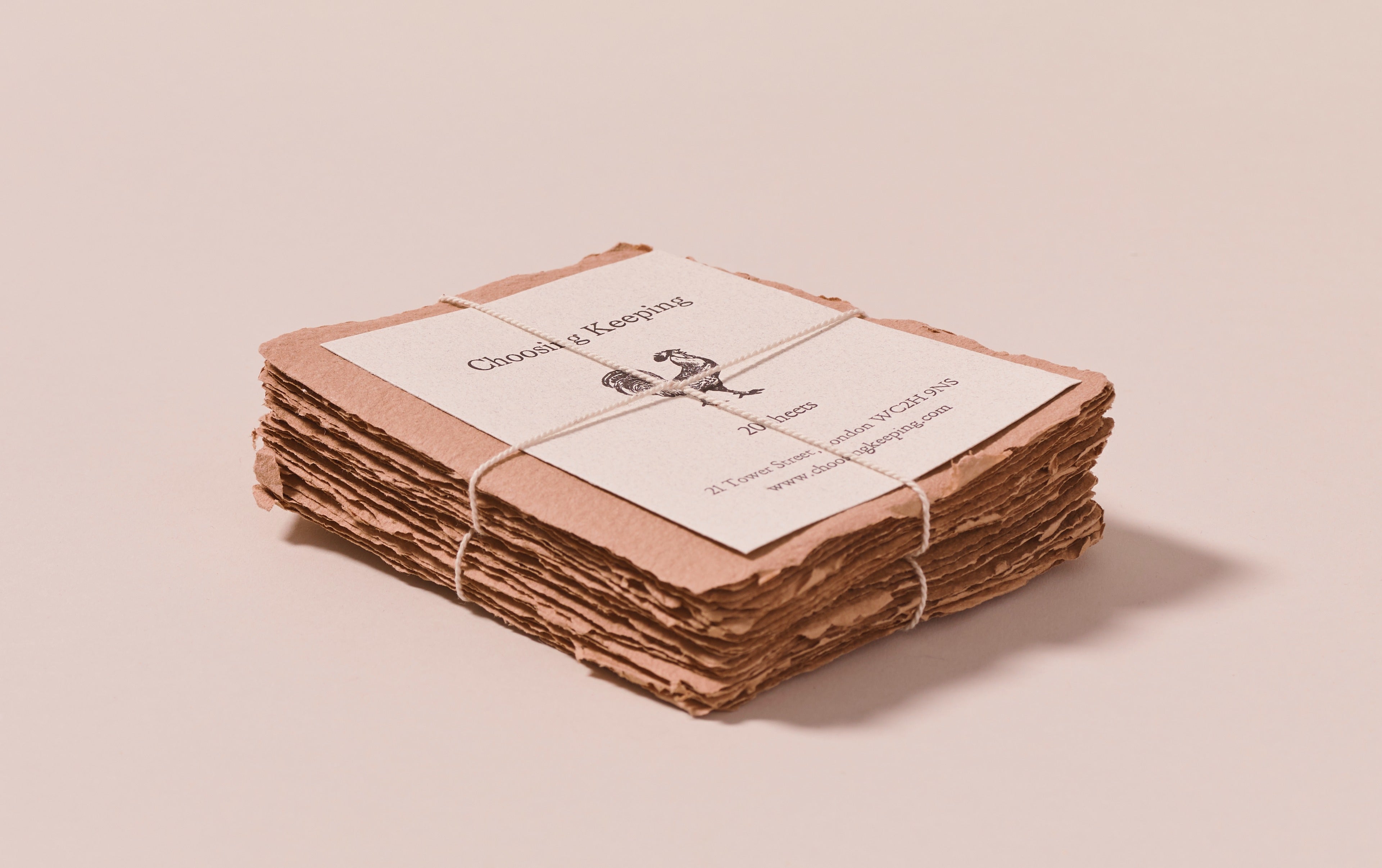 20 Handmade Tan Paper Cards