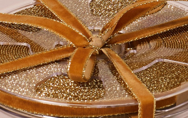 Premium Decorative Ribbon, 10m roll - Retro Gold-edged Velour